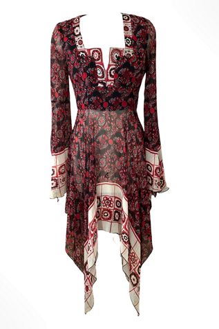 Vintage Anna Sui 70s London Inspired Print Dress Selected By Ritual Vintage