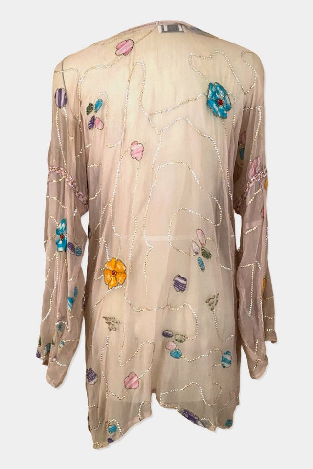 Y2K Juliet Dunn London Chiffon Embroidered Blouse Selected By Ritual Vintage #2