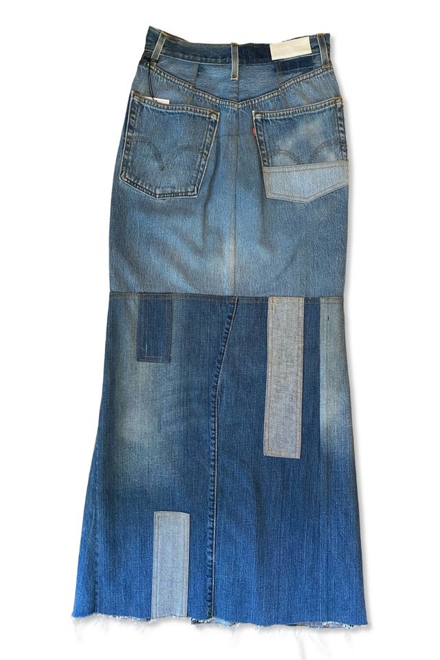 Vintage Reworked Levis Patchwork Denim Skirt Selected By Ritual Vintage #1