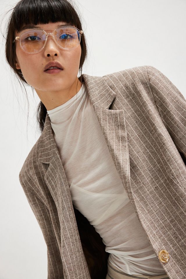 Blazer Veste Pull Free People Gris Câble Taille L Neuf Avec étiquettes - Mixte, Style Décontracté