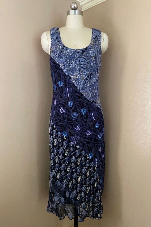 1990s Mixed Media Chiffon Bias Cut Slip Dress Selected By Ritual Vintage #1