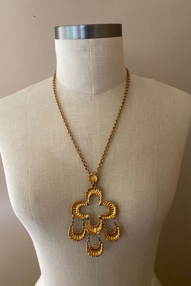 1970s Gold Tone Modernist Necklace Selected By Ritual Vintage #1