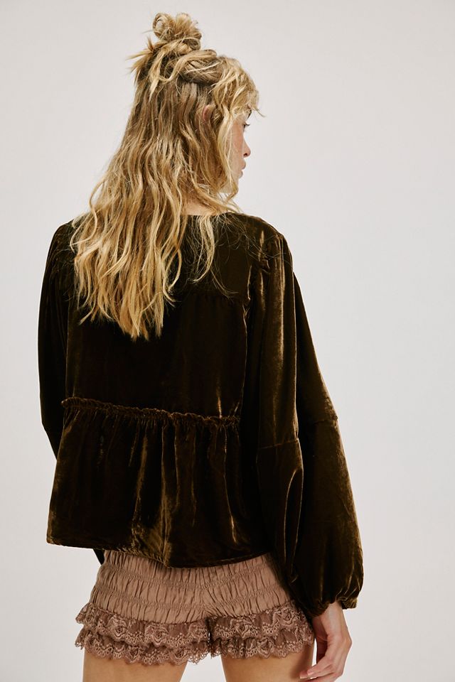 Brunch Babe Velvet Blouse #3