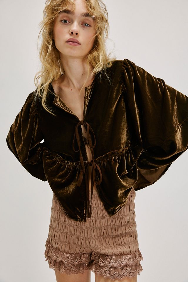 Brunch Babe Velvet Blouse #2