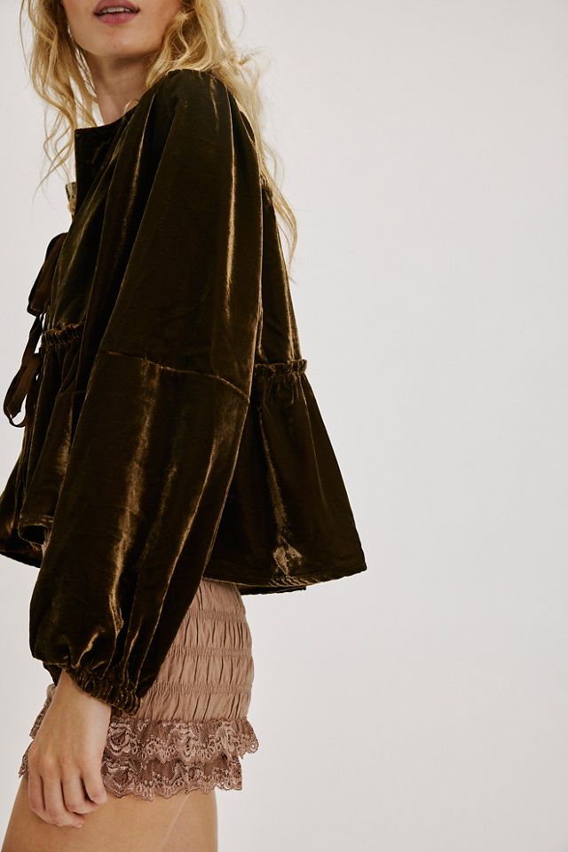 Brunch Babe Velvet Blouse #1