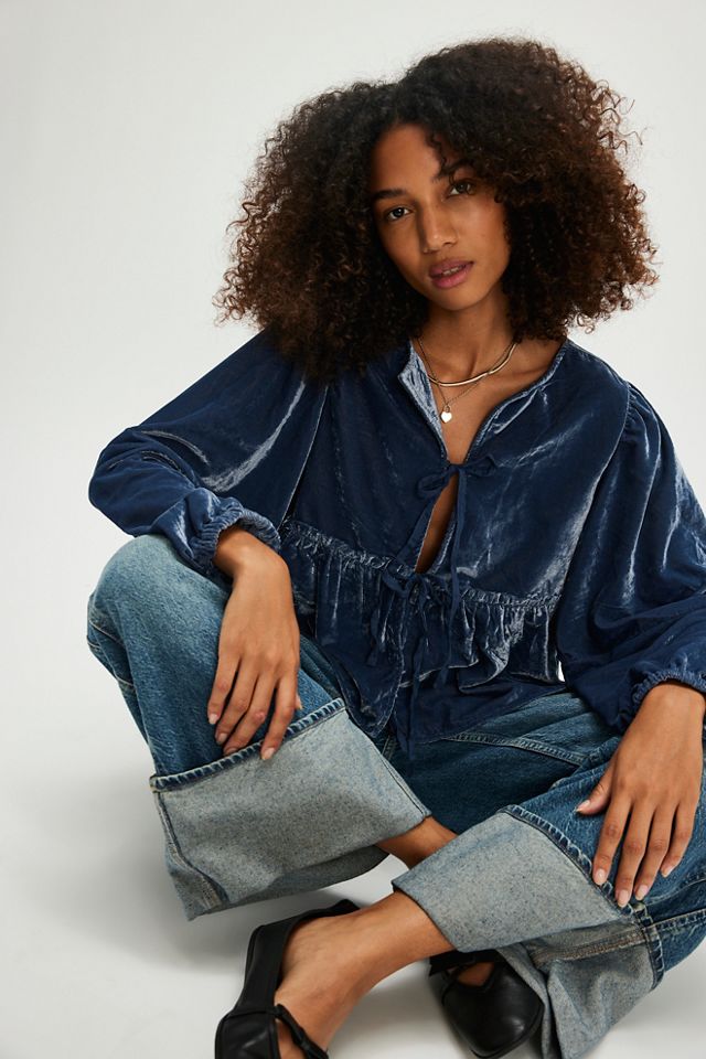 Brunch Babe Velvet Blouse #3