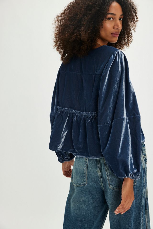 Brunch Babe Velvet Blouse #1
