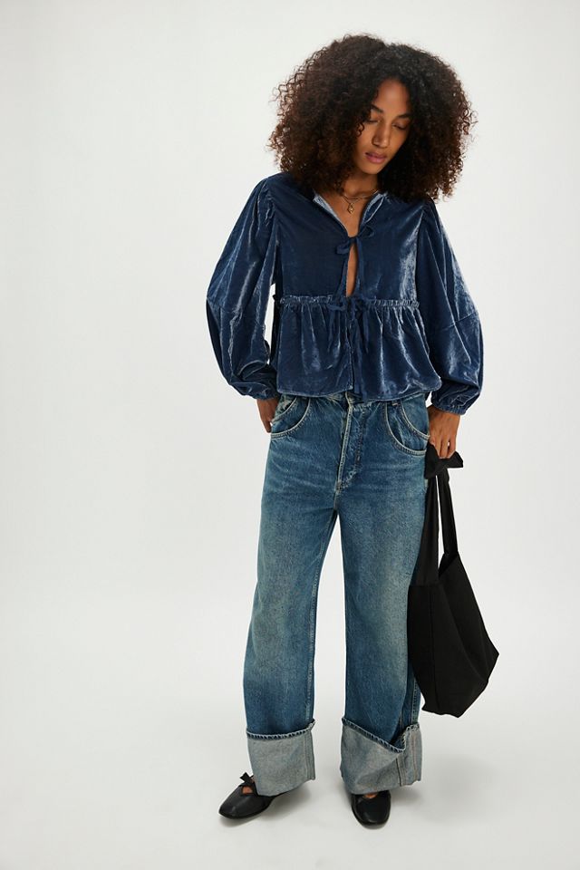 Brunch Babe Velvet Blouse #2