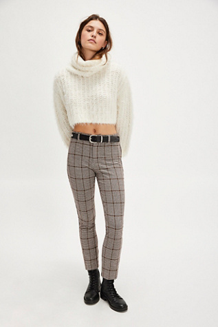 Molly Slim Plaid Pants at Free People in Winsor Plaid, Size: US 4