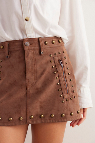 We The Free Rockwood Mini Skirt at Free People in Chestnut, Size: US 12