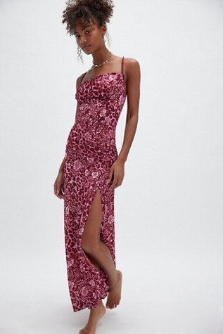 Concrete Jungle Maxi Slip By Intimately At Free People In Berry Combo, Size: Large