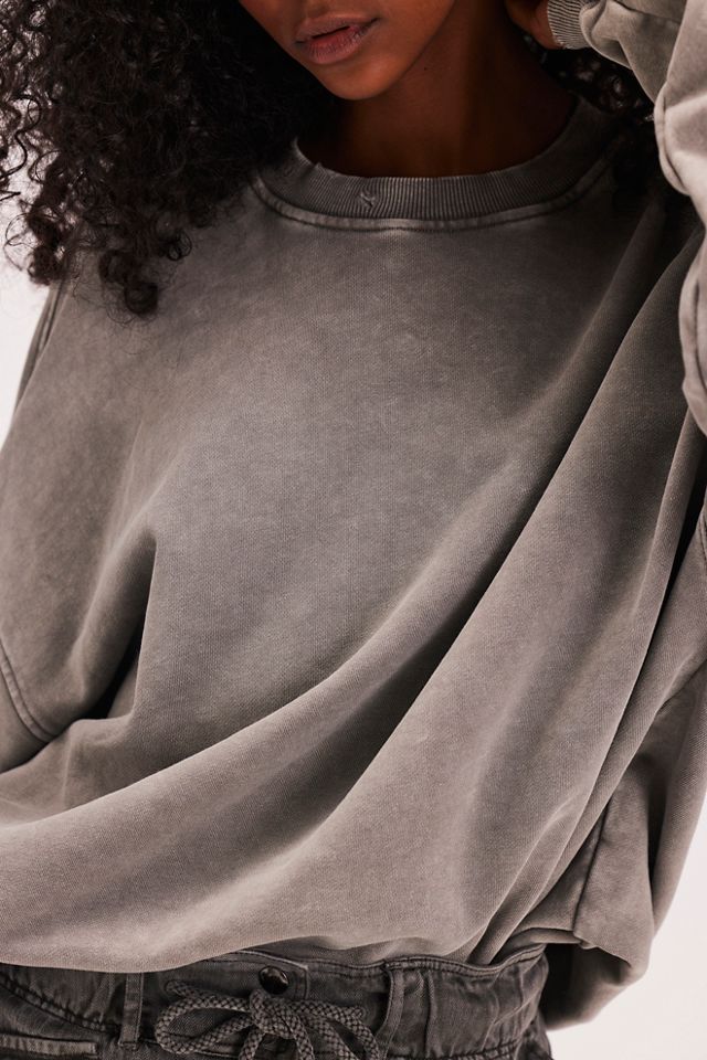 Sweat Crop Femme NSF – Camouflage Vert – Taille P (XS) – Manches Longues – 100% Coton
