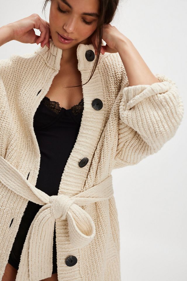 Free people on sale wool cardigan with hood