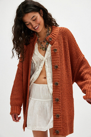 Brooklyn Belted Cardi At Free People In Cinnamon Stick, Size: Small