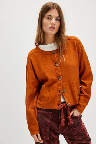 Luna Cardigan At Free People In Autumnal, Size: XL