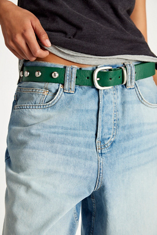 Rhodes Stud Belt At Free People In Uncut Emerald, Size: M/L