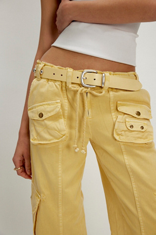 Rhodes Stud Belt At Free People In Banana Cream, Size: M/L