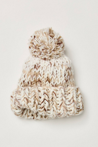 Tide Knit Pom Beanie at Free People in Ivory Combo