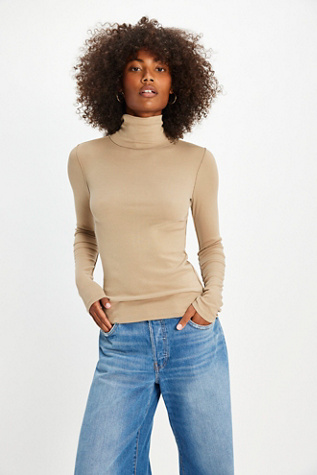 We The Free Good Good Turtleneck Top at Free People in Tan, Size: S