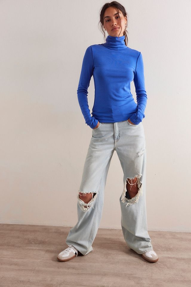 We The Free Good Good Stripe Turtleneck - Otter/Tea