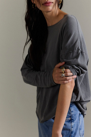 We The Free Nina Long-Sleeve Tee at Free People in Black, Size: XL