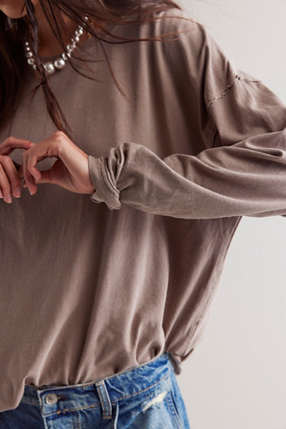 We The Free Nina Long-Sleeve Tee at Free People in Brown, Size: S
