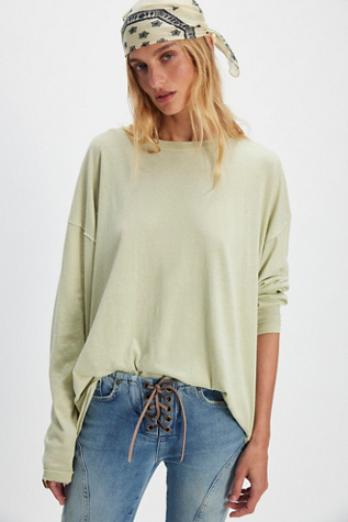We The Free Nina Long-Sleeve Tee at Free People in Green, Size: S