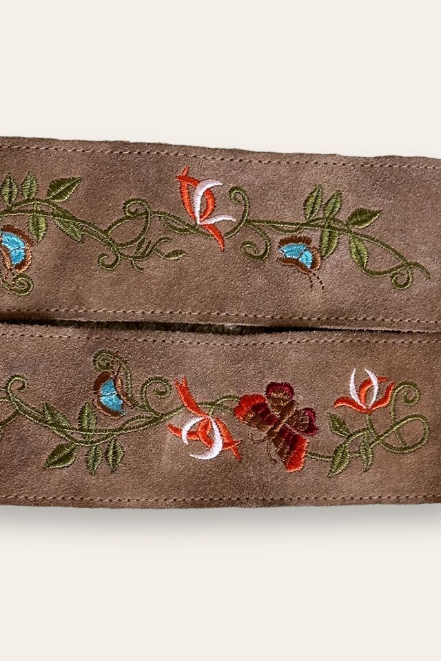 Vintage Y2K Butterfly Suede Fringe Belt Selected By Afterlife Boutique #1