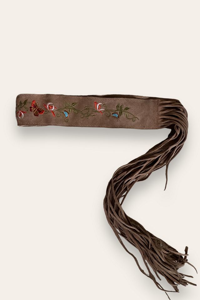 Vintage Y2K Butterfly Suede Fringe Belt Selected By Afterlife Boutique #2