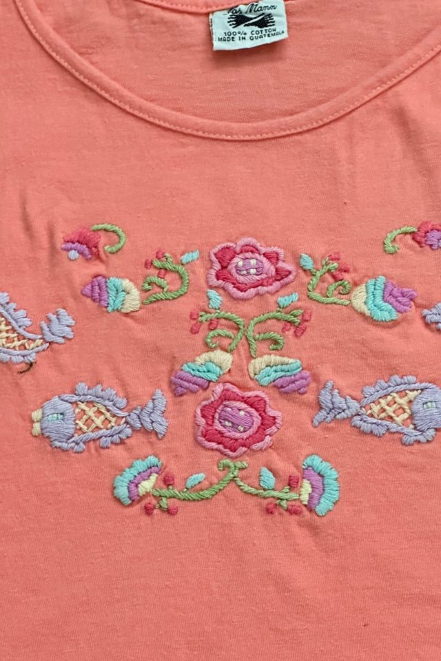 Vintage 1980's Embroidered Cropped Tank Top Selected By Afterlife Boutique #1