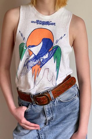 Vintage 1970's Eagles On The Border Sleeveless T-Shirt Selected By Afterlife Boutique
