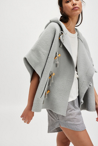 Toggle Poncho Jacket at Free People in Grey