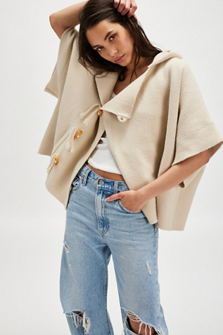 Toggle Poncho Jacket at Free People in Cream