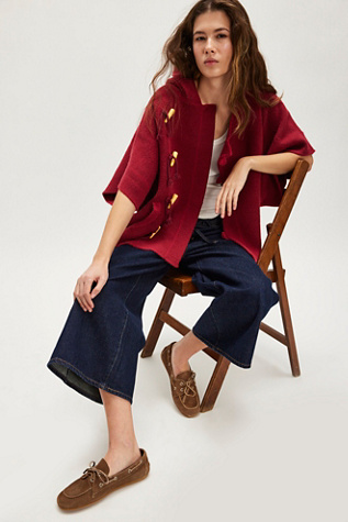 Toggle Poncho Jacket At Free People In Wine