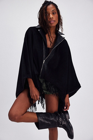 Understaded Leather Poncho