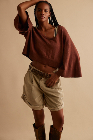 Dionne Sweater Top by free-est at Free People in Brownstone, Size: Large