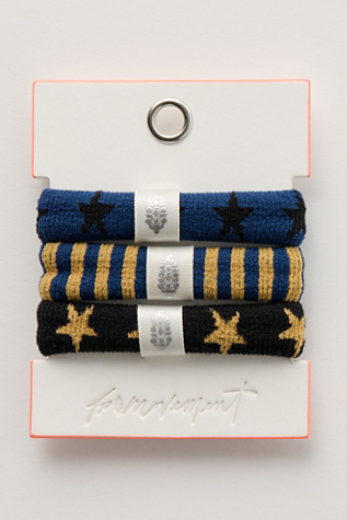 Женские аксессуары для волос Free People We Move Hair Tie Pack Set, цвет: Синий — фото 2