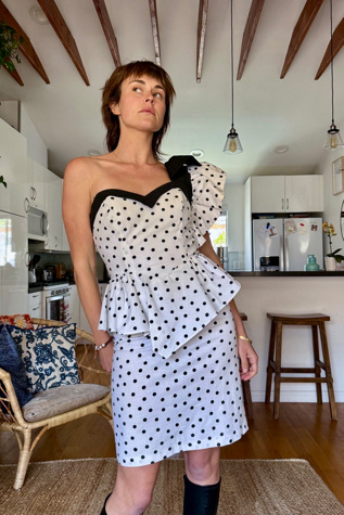 Black and White Polka Party Dress Selected by Kikos Kloset