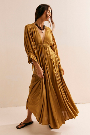 Just Like Paradise Maxi by free-est at Free People in Golden Eagle, Size: Small