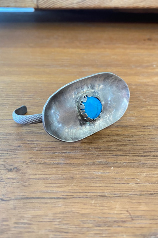 Vintage Silver and Turquoise Baby Cuff Selected by The Curatorial Dept.
