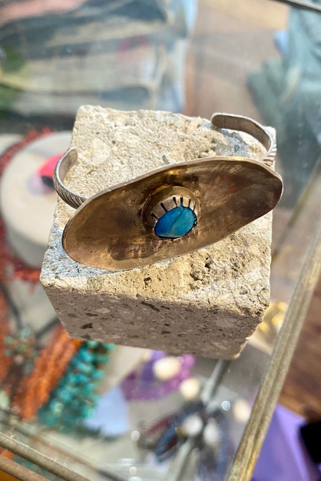 Vintage Silver and Turquoise Baby Cuff Selected by The Curatorial Dept. #1