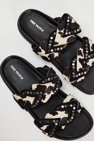 Leo Hair Hide Sandals by Free People in Black, Size: US 8.5