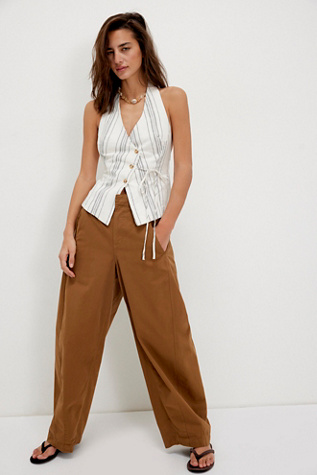 We The Free Rylee Chino Trousers At Free People In English Khaki, Size: US 10