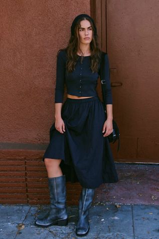 Lowen Striped Midi Skirt | Free People