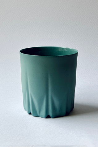 Kaase Atelier Handmade Porcelain Crystal Coffee Mug at Free People in Green