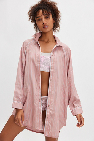 We The Free Day To Day Sleep Shirt at Free People in Rose Combo, Size: Medium