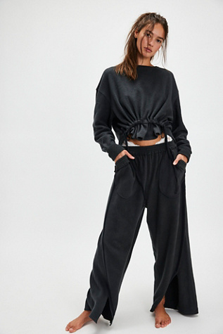 Chill Beat Lounge Pants by Intimately at Free People in Washed Black, Size: Large