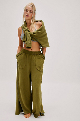 Chill Beat Lounge Pants by Intimately at Free People in Sage, Size: Small