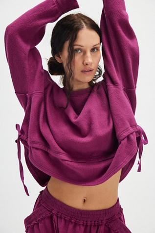 Chill Beat Lounge Pullover By Intimately At Free People In Berry Bandit Combo, Size: XS