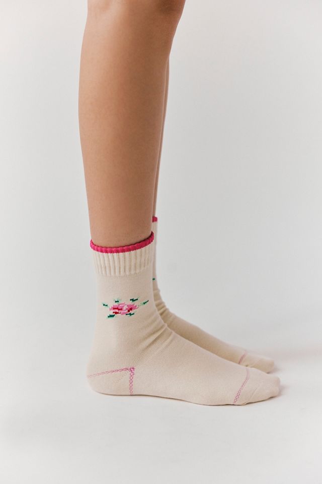 Digi Needlepoint Crew Socks #1
